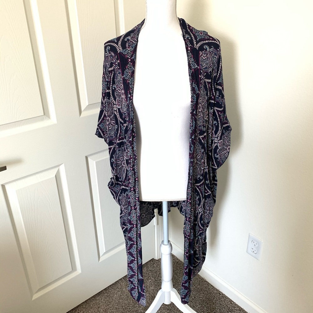 Navy Print Kimono